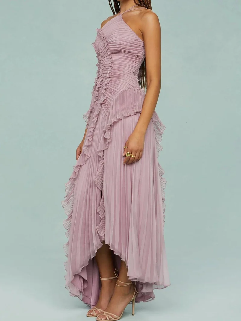 Ruth | Plissiertes Trägerkleid mit Schlitzen
