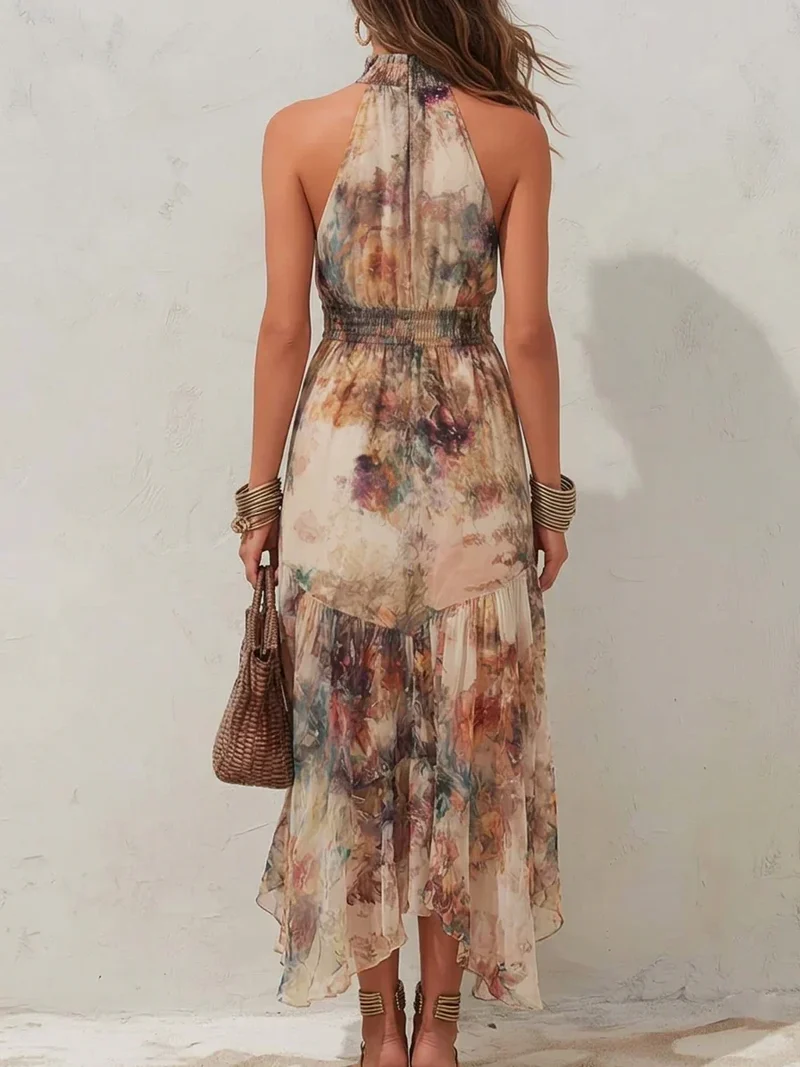 Chloe | Vintage Floral Soft Midi Kleid