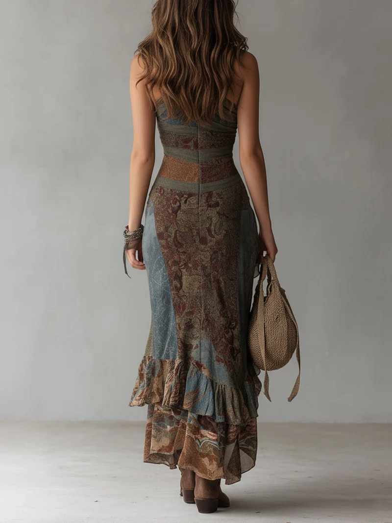 Truus | Vintage Floral Maxi Kleid