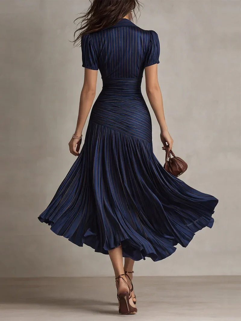 Florenz | Vintage Elegantes Chiffon Maxikleid